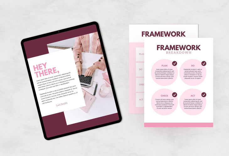 Ladystrategist 30-Page Coaching Program Package Canva Template Amaranth Style instagram canva templates social media templates etsy free canva templates