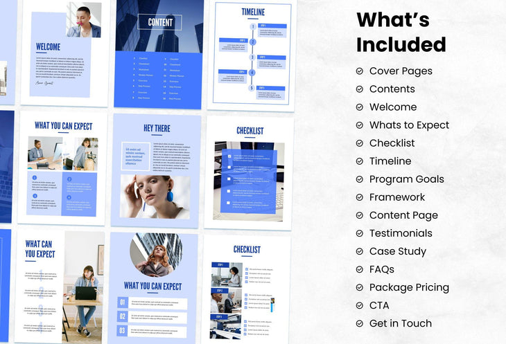 Ladystrategist 30-Page Coaching Program Package Canva Template Ultramarine Style instagram canva templates social media templates etsy free canva templates