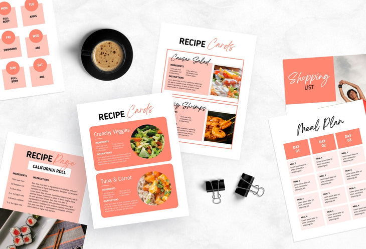 Ladystrategist 30 Page Fitness Program Template Pamplemousse Editable Canva Templates instagram canva templates social media templates etsy free canva templates