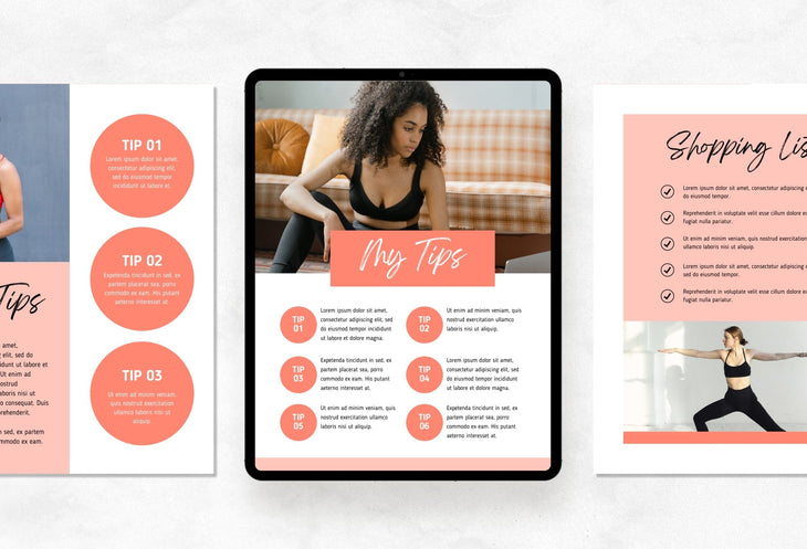 Ladystrategist 30 Page Fitness Program Template Pamplemousse Editable Canva Templates instagram canva templates social media templates etsy free canva templates