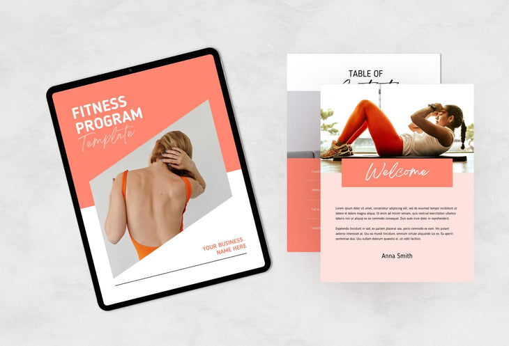 Ladystrategist 30 Page Fitness Program Template Pamplemousse Editable Canva Templates instagram canva templates social media templates etsy free canva templates