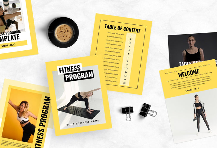 Ladystrategist 30 Page Fitness Program Template Samantha Editable Canva Templates instagram canva templates social media templates etsy free canva templates