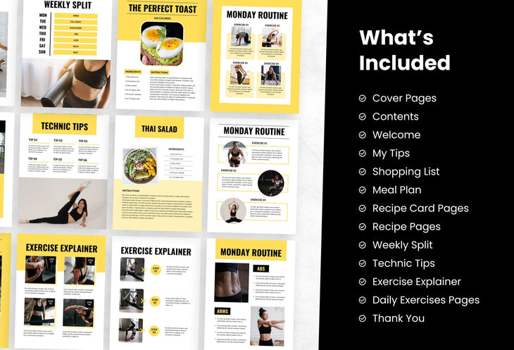 Ladystrategist 30 Page Fitness Program Template Samantha Editable Canva Templates instagram canva templates social media templates etsy free canva templates