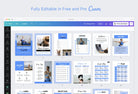 Ladystrategist 30 Page Fitness Program Template Violet Sky Editable Canva Templates instagram canva templates social media templates etsy free canva templates