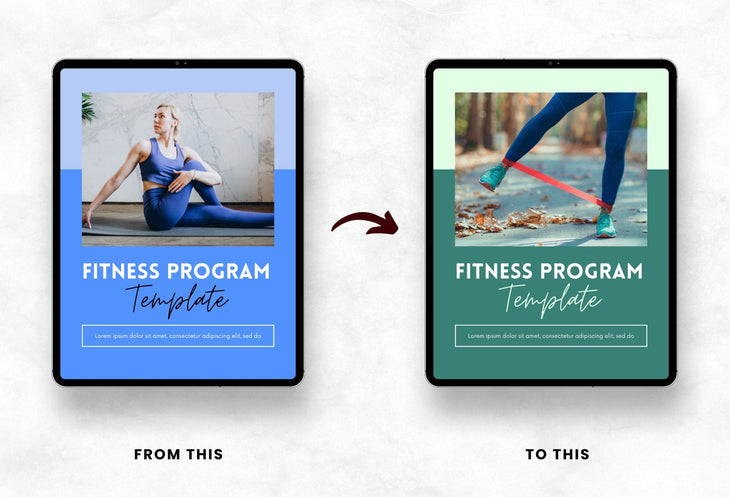 Ladystrategist 30 Page Fitness Program Template Violet Sky Editable Canva Templates instagram canva templates social media templates etsy free canva templates