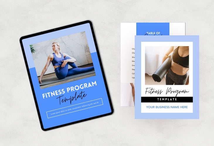 Ladystrategist 30 Page Fitness Program Template Violet Sky Editable Canva Templates instagram canva templates social media templates etsy free canva templates
