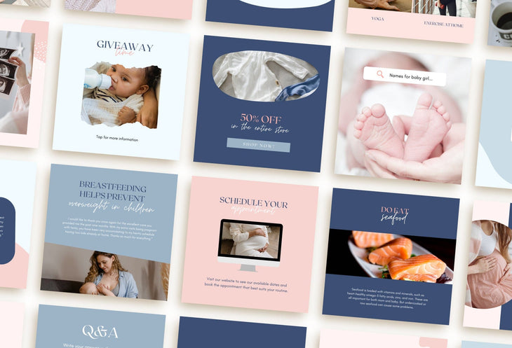 Ladystrategist 30 Pregnancy Instagram Post Canva Templates instagram canva templates social media templates etsy free canva templates
