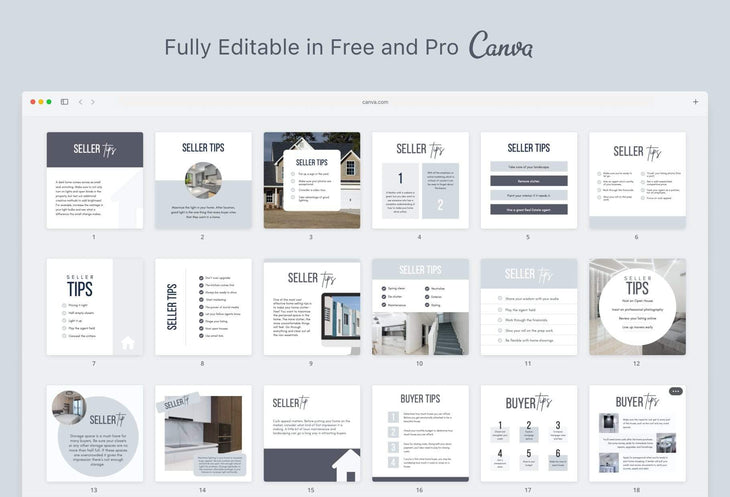 Ladystrategist 30 Real Estate Tips Seller/Buyer - Instagram Post Canva Templates instagram canva templates social media templates etsy free canva templates