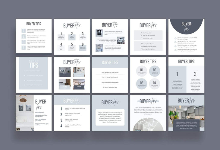 Ladystrategist 30 Real Estate Tips Seller/Buyer - Instagram Post Canva Templates instagram canva templates social media templates etsy free canva templates