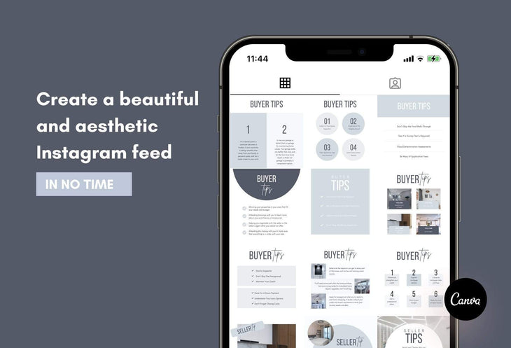 Ladystrategist 30 Real Estate Tips Seller/Buyer - Instagram Post Canva Templates instagram canva templates social media templates etsy free canva templates