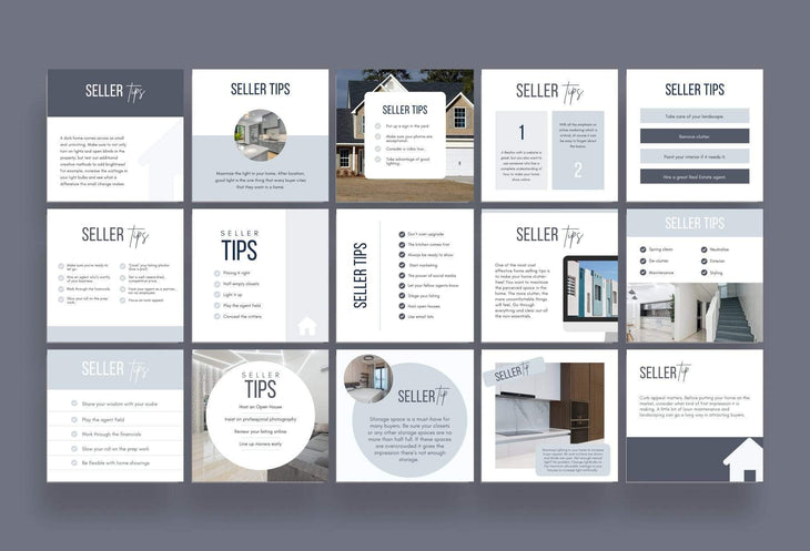 Ladystrategist 30 Real Estate Tips Seller/Buyer - Instagram Post Canva Templates instagram canva templates social media templates etsy free canva templates