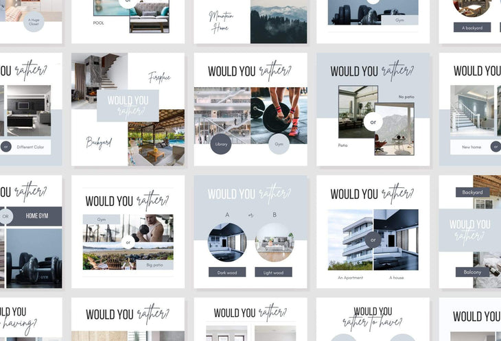 Ladystrategist 30 Real Estate Would you Rather - Instagram Post Canva Templates instagram canva templates social media templates etsy free canva templates