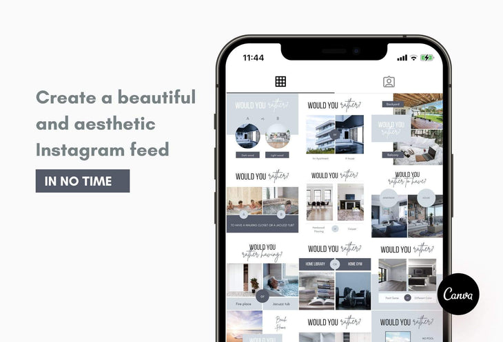 Ladystrategist 30 Real Estate Would you Rather - Instagram Post Canva Templates instagram canva templates social media templates etsy free canva templates