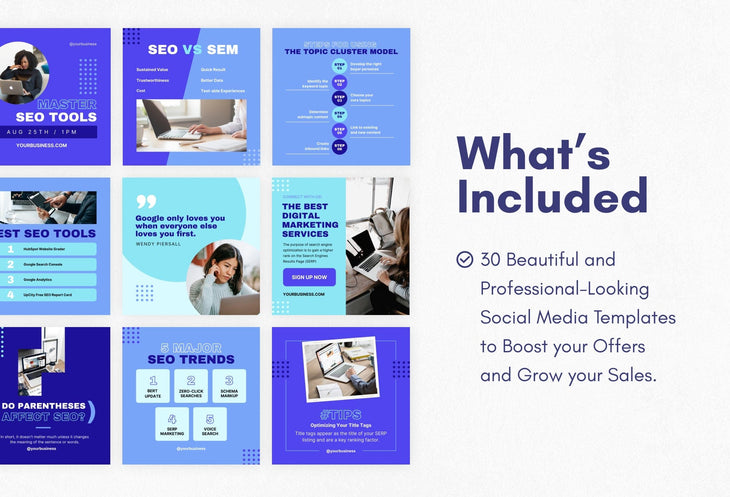 Ladystrategist 30 SEO Instagram Post Canva Templates instagram canva templates social media templates etsy free canva templates