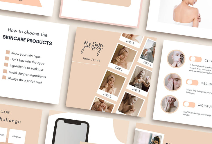 Ladystrategist 30 Skin Care Instagram Post Canva Templates instagram canva templates social media templates etsy free canva templates