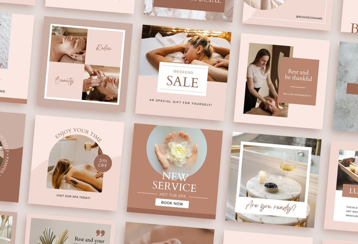 Ladystrategist 30 Spa Instagram Post Canva Templates instagram canva templates social media templates etsy free canva templates
