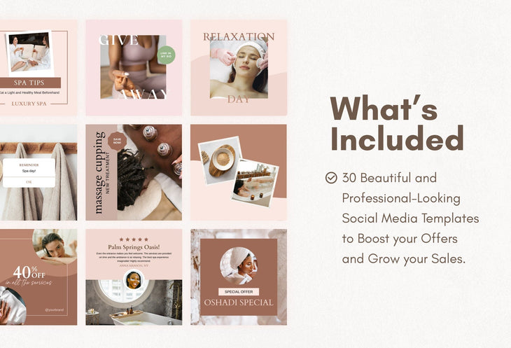 Ladystrategist 30 Spa Instagram Post Canva Templates instagram canva templates social media templates etsy free canva templates