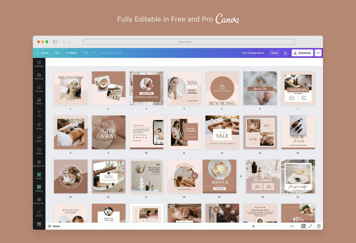 Ladystrategist 30 Spa Instagram Post Canva Templates instagram canva templates social media templates etsy free canva templates