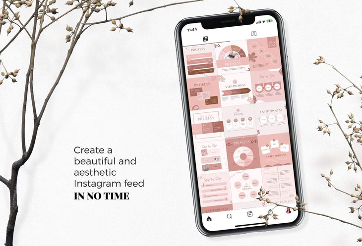 Ladystrategist 30 Step by Step Process Rose Gold Instagram Engagement Booster Post Canva Templates instagram canva templates social media templates etsy free canva templates