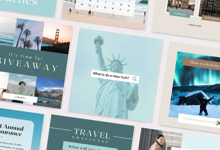 Ladystrategist 30 Travel Instagram Post Canva Templates instagram canva templates social media templates etsy free canva templates