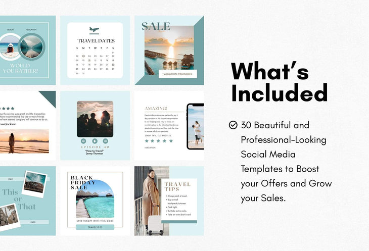 Ladystrategist 30 Travel Instagram Post Canva Templates instagram canva templates social media templates etsy free canva templates