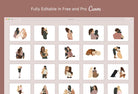 Ladystrategist 30 Unique Female Puppies Dogs Illustrations Fully Editable in Canva instagram canva templates social media templates etsy free canva templates