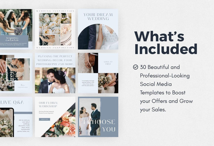 Ladystrategist 30 Wedding Instagram Post Canva Templates instagram canva templates social media templates etsy free canva templates