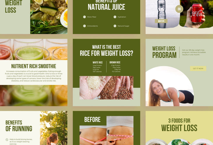 Ladystrategist 30 Weight Loss Instagram Post Canva Templates instagram canva templates social media templates etsy free canva templates