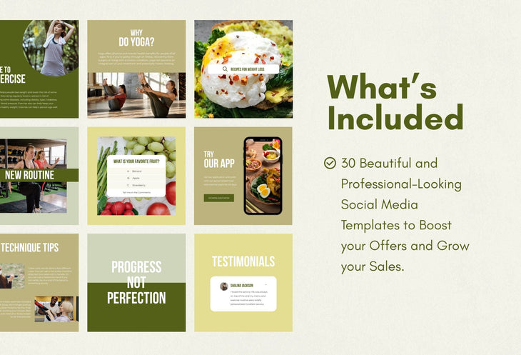 Ladystrategist 30 Weight Loss Instagram Post Canva Templates instagram canva templates social media templates etsy free canva templates