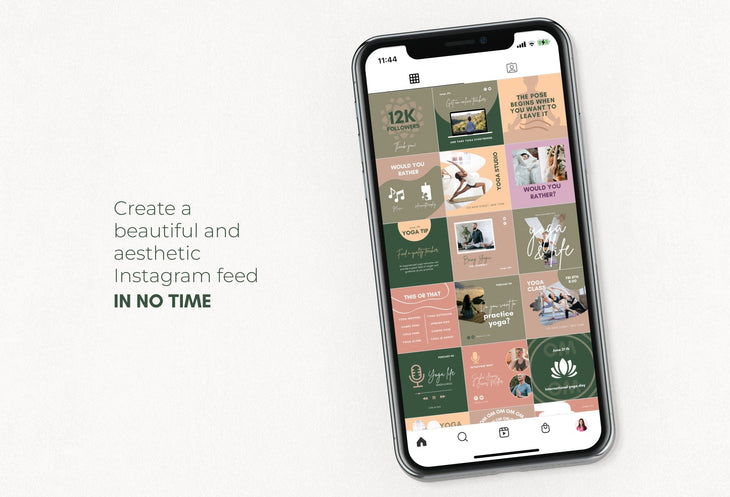 Ladystrategist 30 Yoga Instagram Post Editable Canva Templates instagram canva templates social media templates etsy free canva templates