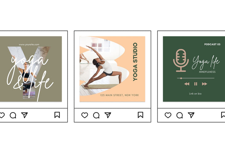 Ladystrategist 30 Yoga Instagram Post Editable Canva Templates instagram canva templates social media templates etsy free canva templates