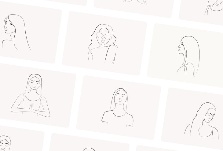 Ladystrategist 50 Outline Female Illustrations - Fully Editable in Canva instagram canva templates social media templates etsy free canva templates