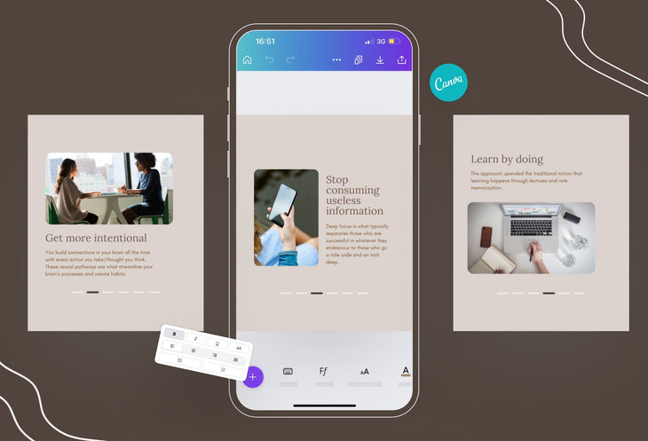 Ladystrategist Alanna Coaching 6-Page Carousel Canva Template instagram canva templates social media templates etsy free canva templates