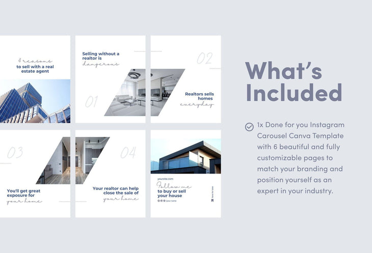 Ladystrategist Aria Real Estate 6-Page Carousel Canva Template instagram canva templates social media templates etsy free canva templates