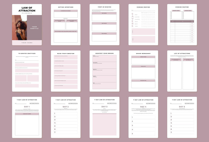 Ladystrategist Attraction Planner Canva Template instagram canva templates social media templates etsy free canva templates