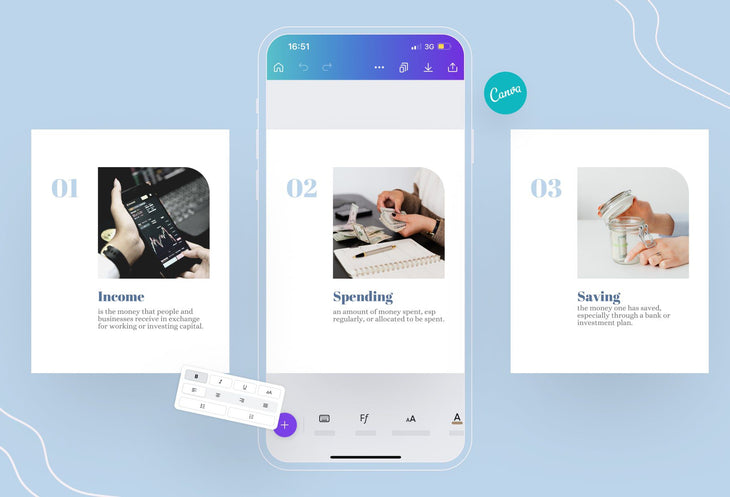 Ladystrategist Aubrey Financial 6-Page Carousel Canva Template instagram canva templates social media templates etsy free canva templates