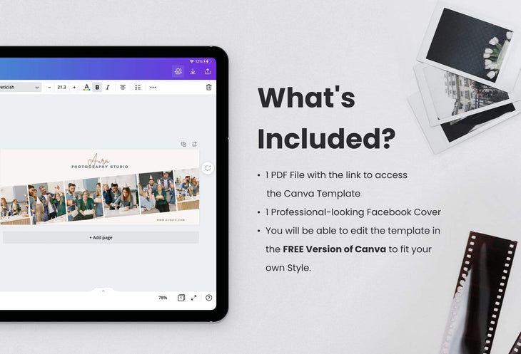 Ladystrategist Aura Facebook Cover for Photographers - Editable Canva Template instagram canva templates social media templates etsy free canva templates