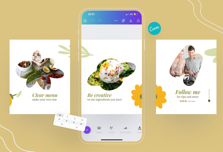 Ladystrategist Avery Food and Nutrition 6-Page Carousel Canva Template instagram canva templates social media templates etsy free canva templates