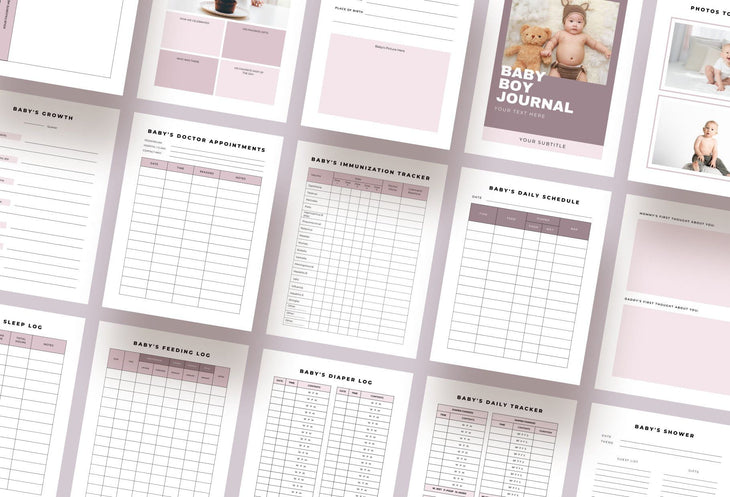 Ladystrategist Baby Boy Journal Canva Template instagram canva templates social media templates etsy free canva templates