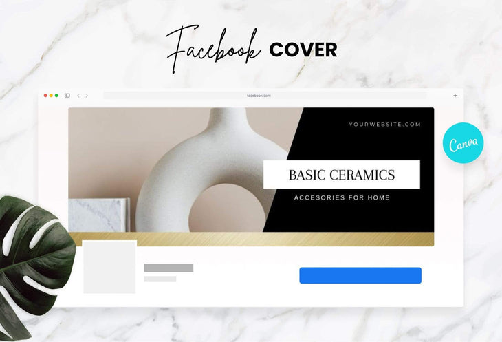 Ladystrategist Basic Ceramics Facebook Cover Canva Template instagram canva templates social media templates etsy free canva templates