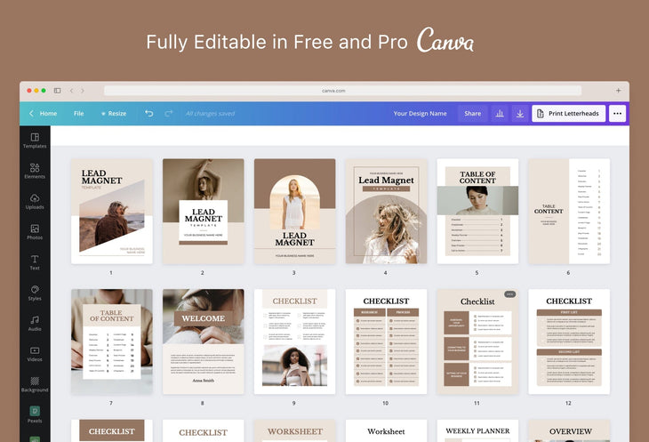 Ladystrategist Charlotte Lead Magnet Editable Canva Template instagram canva templates social media templates etsy free canva templates