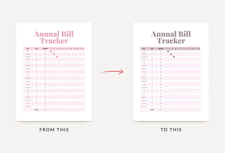 Ladystrategist Chinese Pink Annual Bill Tracker Printable and Editable Canva Template instagram canva templates social media templates etsy free canva templates