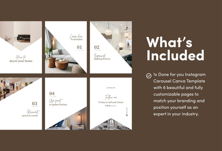 Ladystrategist Chloe Real Estate 6-Page Carousel Canva Template instagram canva templates social media templates etsy free canva templates