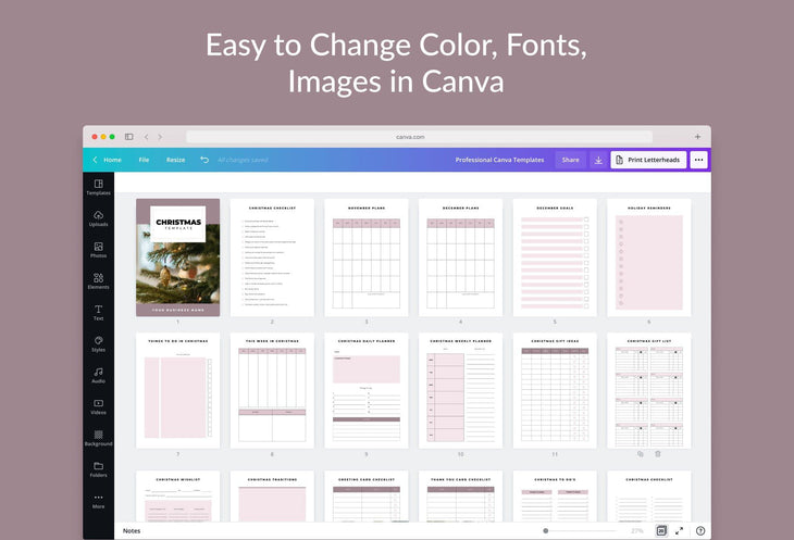 Ladystrategist Christmas Canva Planner Template instagram canva templates social media templates etsy free canva templates