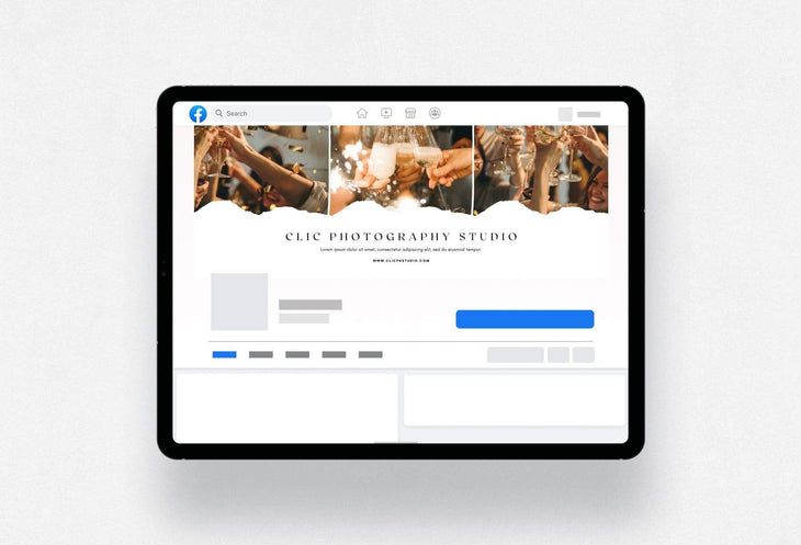 Ladystrategist Clic Facebook Cover for Photographers - Editable Canva Template instagram canva templates social media templates etsy free canva templates