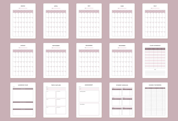 Ladystrategist College Professor Planner Canva Template instagram canva templates social media templates etsy free canva templates