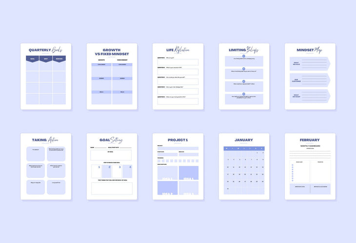 Ladystrategist Cornflower Blue Manifestation Dream Life Book Canva Template Printable and Editable instagram canva templates social media templates etsy free canva templates