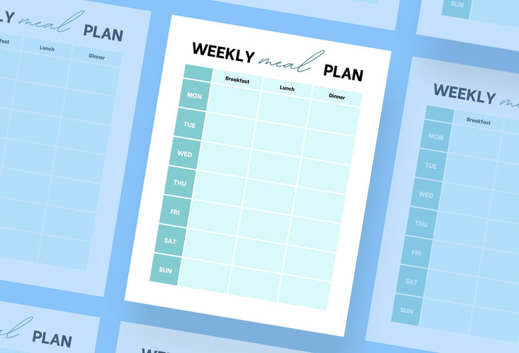 Ladystrategist Crystal Weekly Meal Planner Printable and Editable Canva Template instagram canva templates social media templates etsy free canva templates