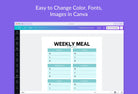 Ladystrategist Egg Blue Weekly Meal Planner Printable and Editable Canva Template instagram canva templates social media templates etsy free canva templates