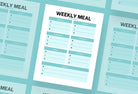Ladystrategist Egg Blue Weekly Meal Planner Printable and Editable Canva Template instagram canva templates social media templates etsy free canva templates